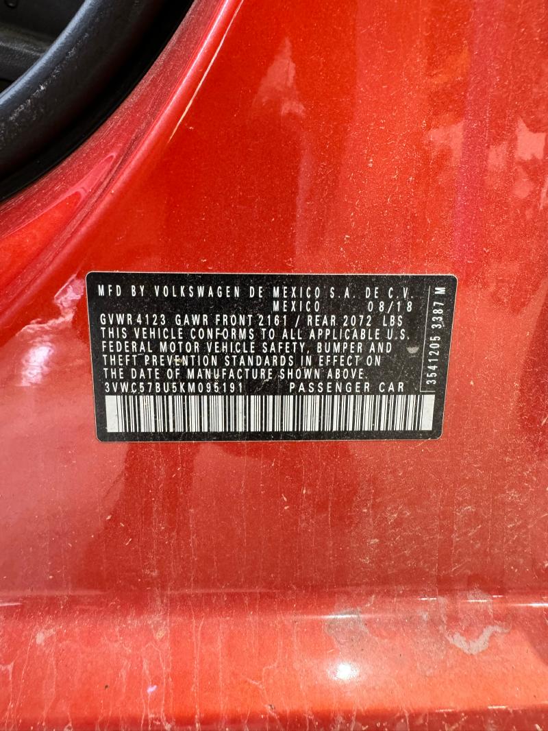 2019 Volkswagen Jetta Quarter Panel