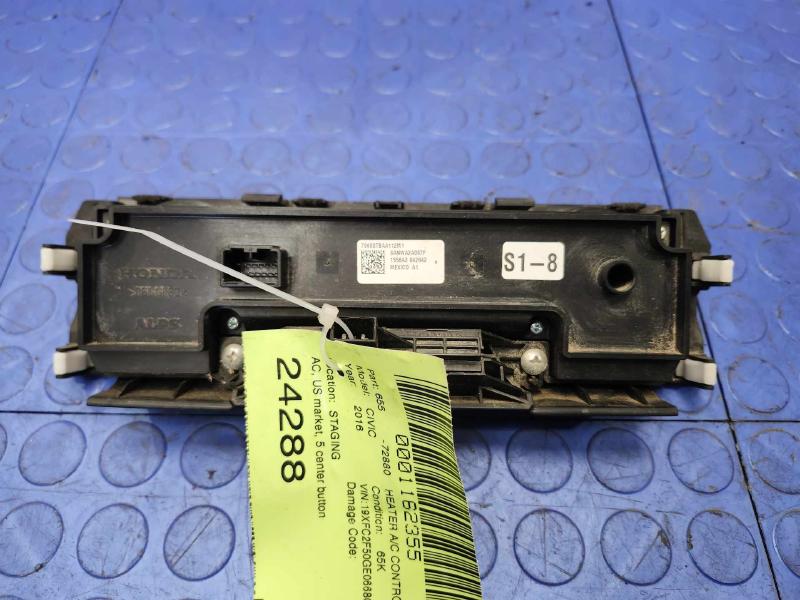 2016 Honda Civic Heater A/C Control