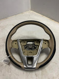 2014 - 2016 Volvo XC60 Steering Wheel Black / Tan Leather w/o Heat w/o Paddles OEM 31332536
