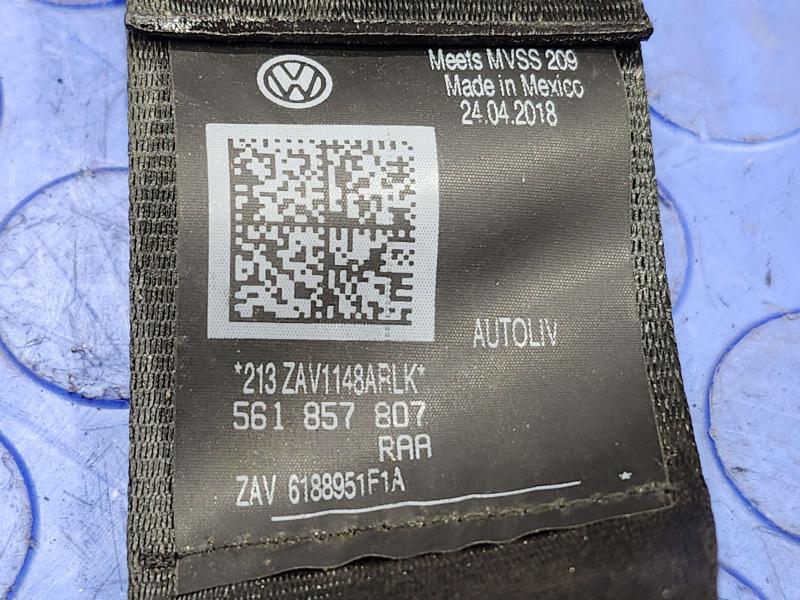 2018 Volkswagen Passat Rear Seat Belt