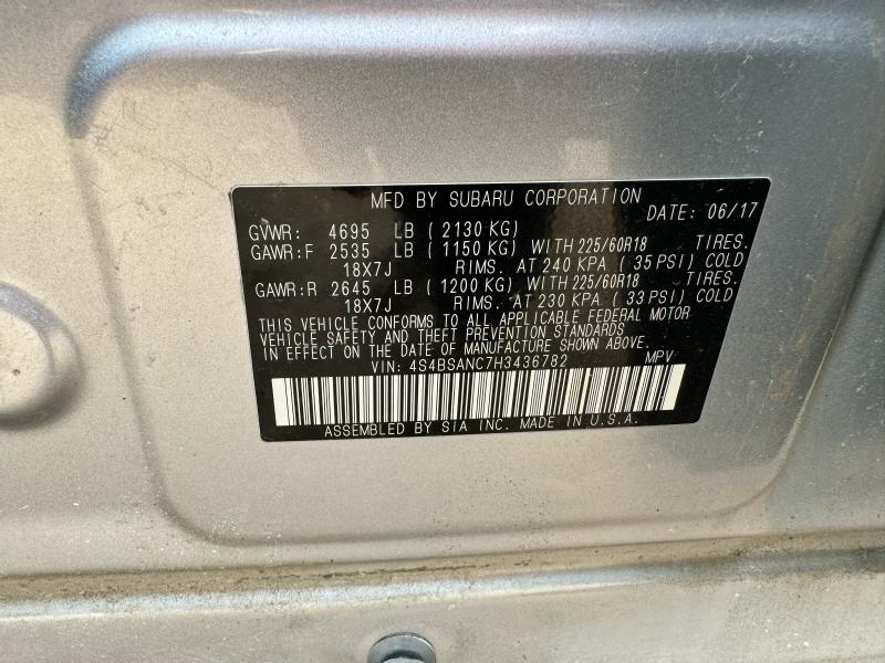 2017 Subaru Legacy Air Cond. Evaporator