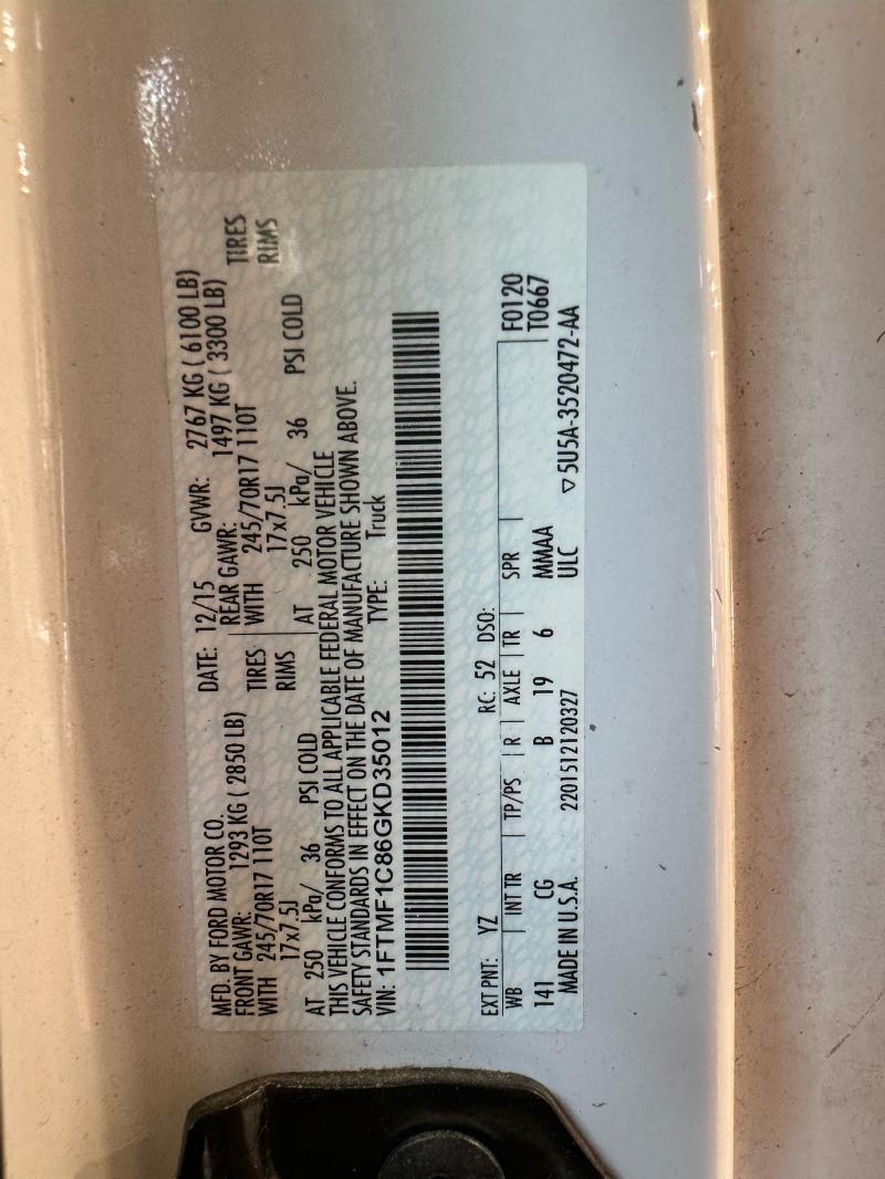 2016 Ford F-150 Air Cond. Evaporator