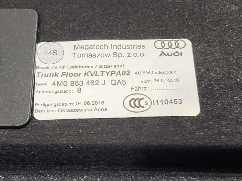 2018 Audi Q7 Spare Tire Cover