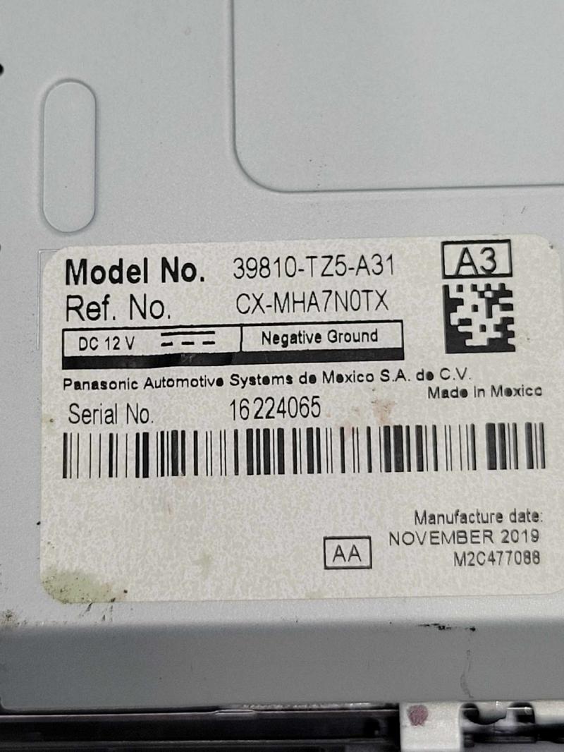 2020 Acura MDX Upper Center Dash Display Screen Assembly OEM 39810TZ5A31