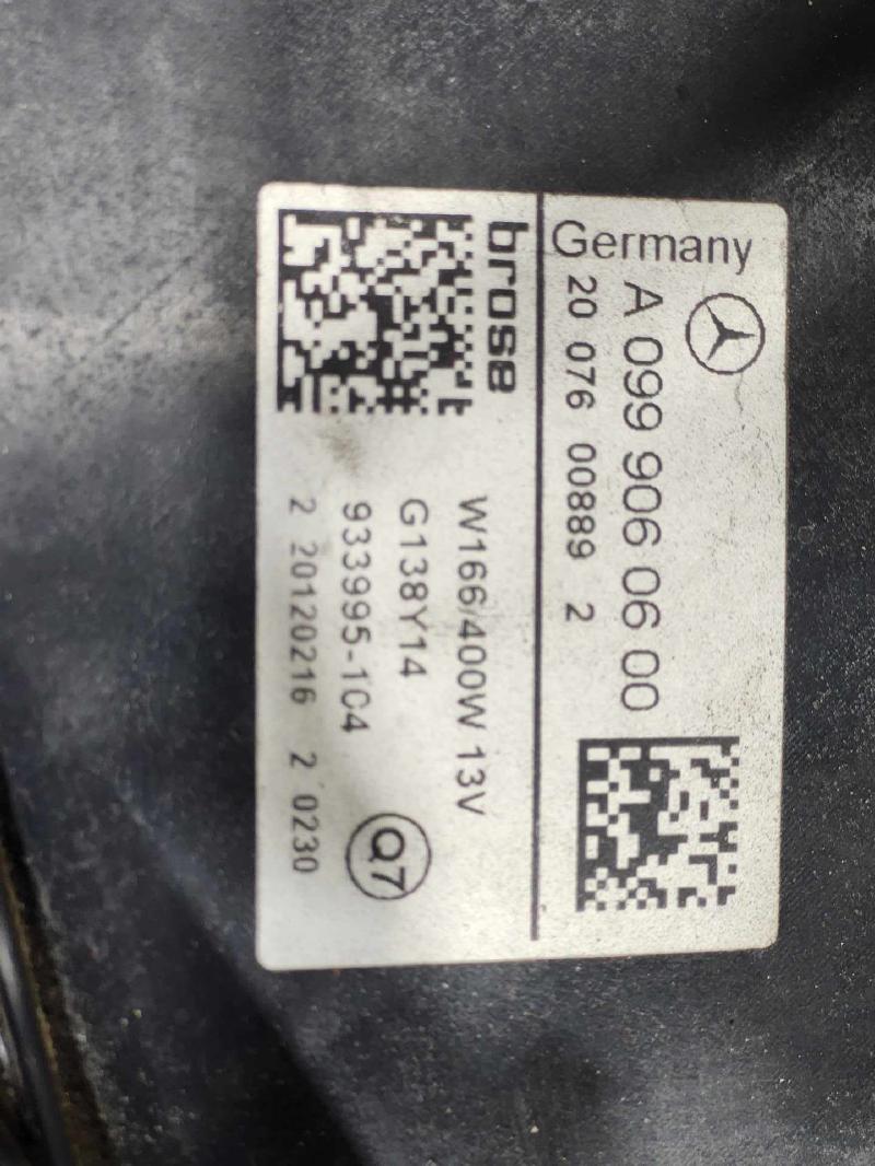 2012 Mercedes ML-Class Electric Cooling Motor