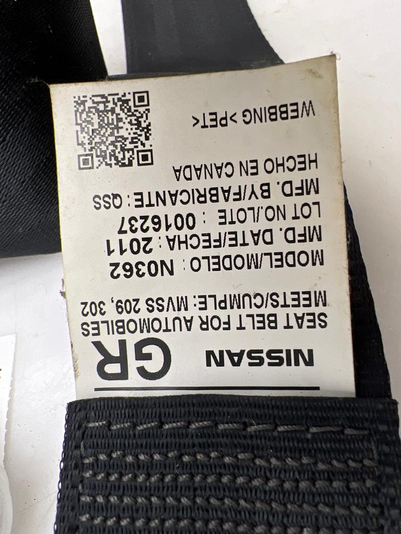2012 Nissan Altima Rear Seat Belt