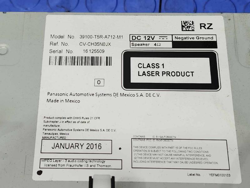 2016 Honda Fit Audio & Visual Equip.(Radio)