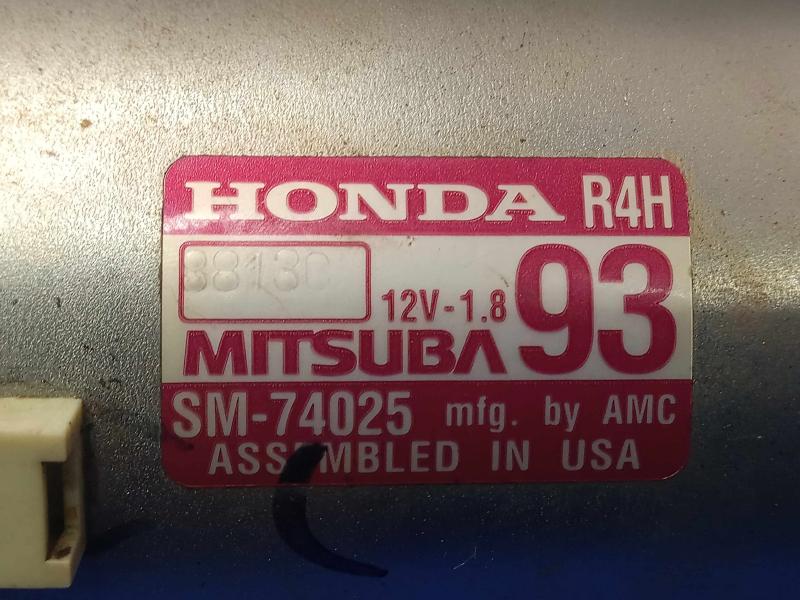 2018 Acura ILX Starter Motor