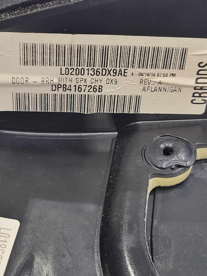 2014 Chrysler 300 Rear Door Trim Panel
