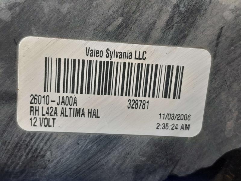 2007 Nissan Altima Headlamp Assembly
