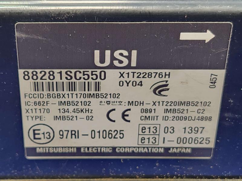 2011 Subaru Forester Multifunction Integrated Control Module OEM 88281SC551