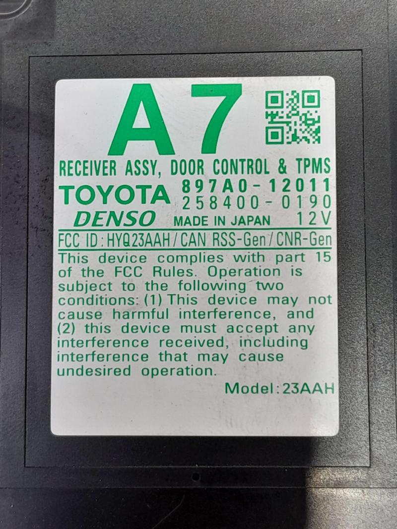 2017 Toyota Corolla iM Chassis Brain Box
