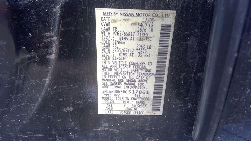 2006 Nissan Xterra Center Pillar