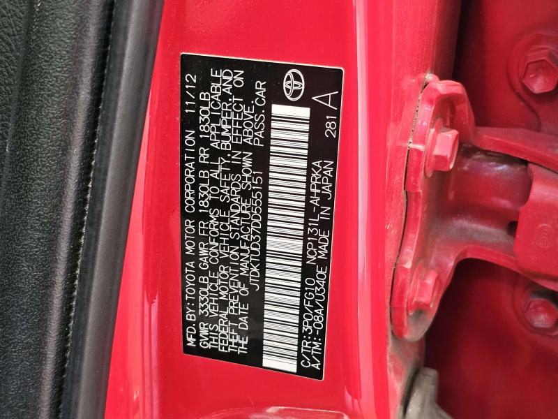 2013 Toyota Yaris Center Pillar