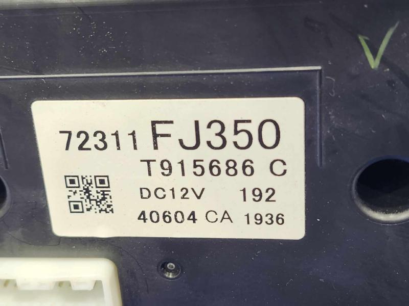 2014 Subaru Impreza Heater A/C Control