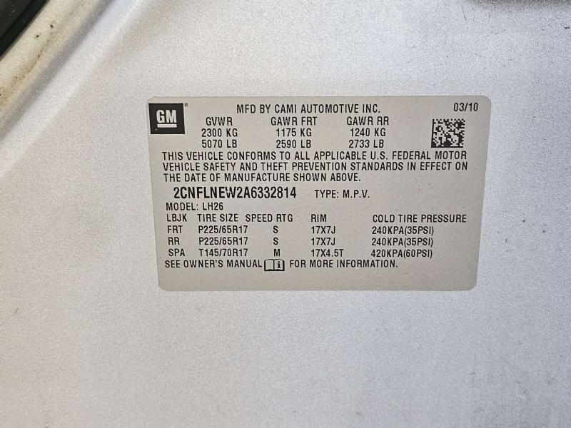 2010 Chevrolet Equinox Dash Panel