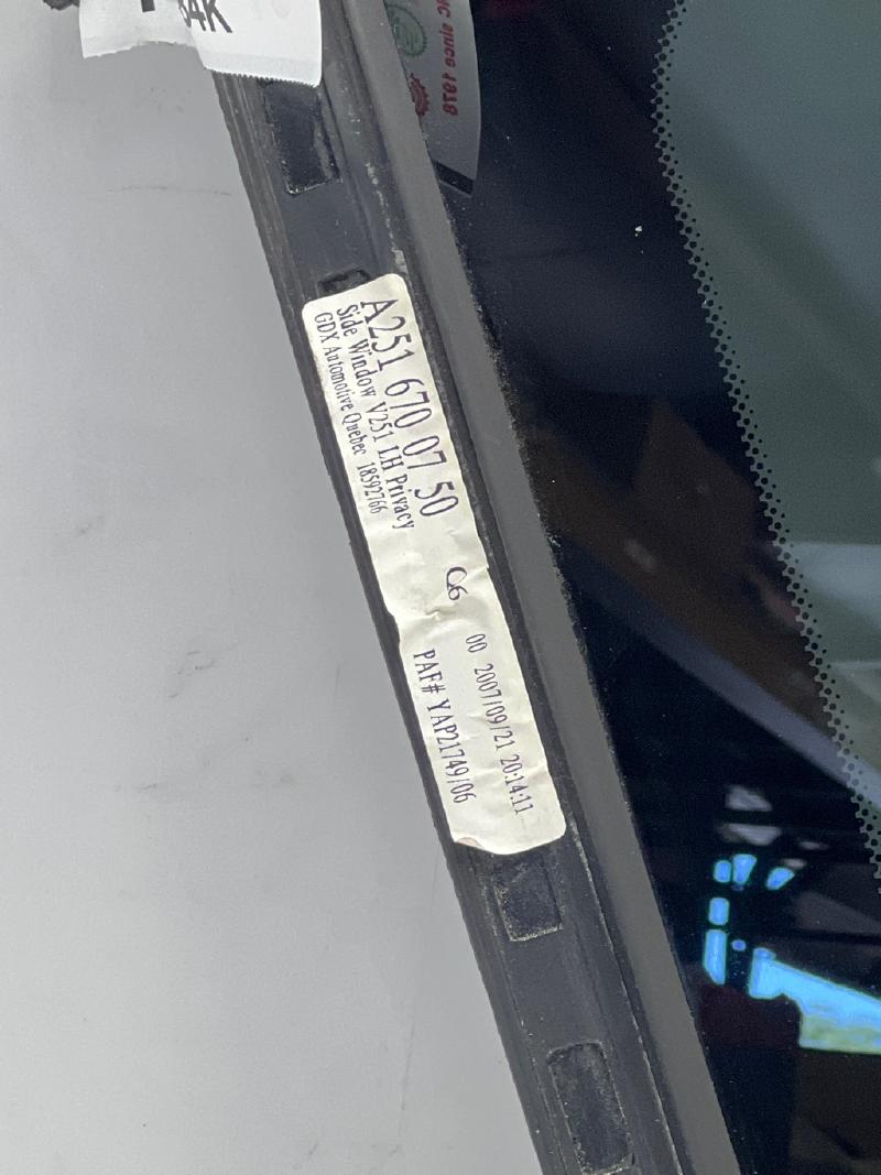 2008 Mercedes R-Class Quarter Glass/Window