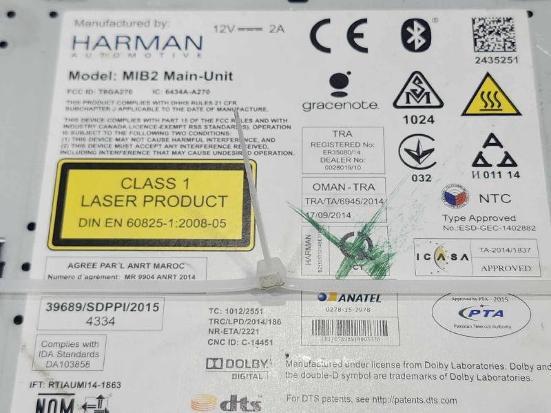 2017 Audi Q7 CD Compact Disc Player Genuine OEM Part 4M1035880