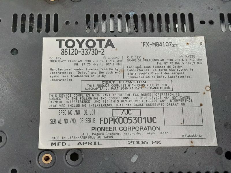 2007-2009 Lexus ES350 Radio Receiver P6866 Genuine OEM Part 8612033730