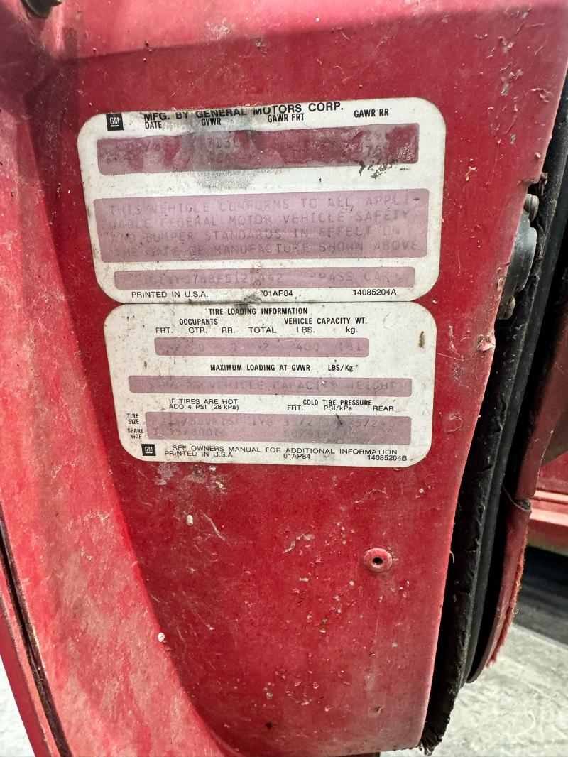 1985 Chevrolet Corvette Front Door Latch