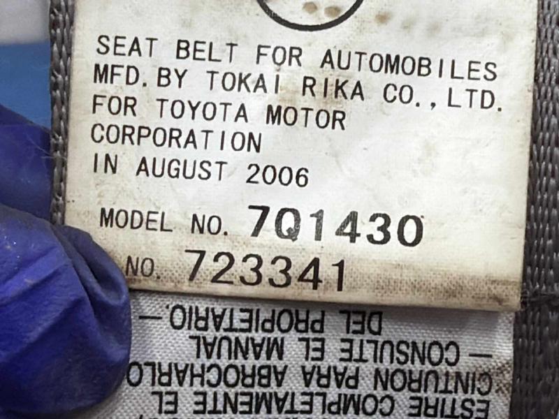 2007 Toyota RAV4 Rear Seat Belt