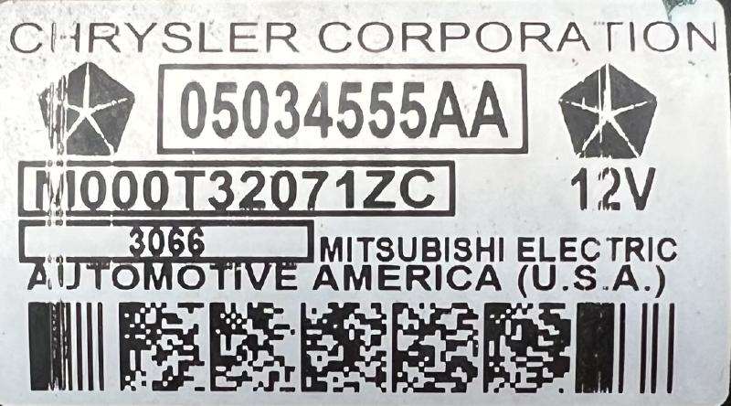 2017 Jeep Compass Starter Motor
