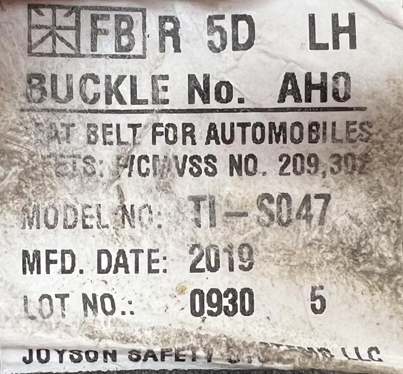 2020 Subaru Impreza Rear Seat Belt
