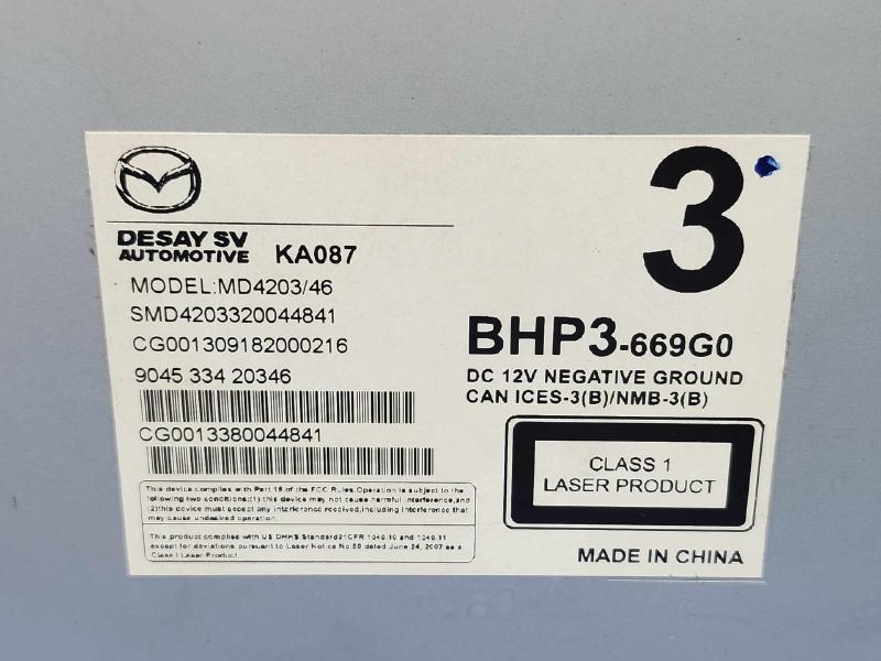 2014-2018 Mazda 3 Compact Disc CD Player Genuine OEM Part BHP3669G0