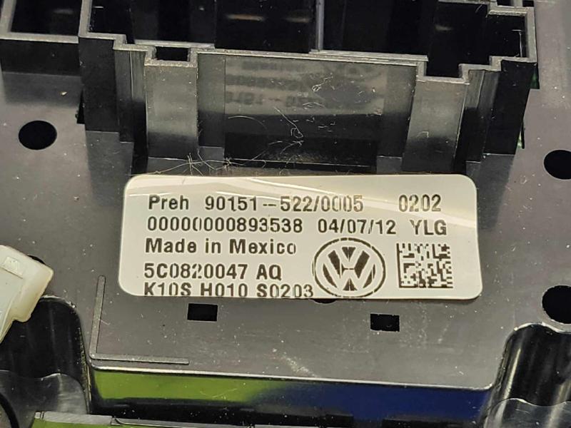 2012 Volkswagen Jetta Heater A/C Control