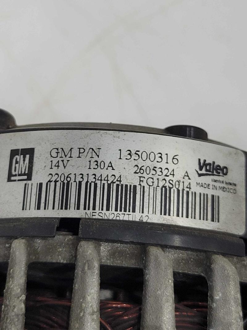 2012 - 2017 Buick Verano Alternator Assembly 130 Amp OEM 13500316