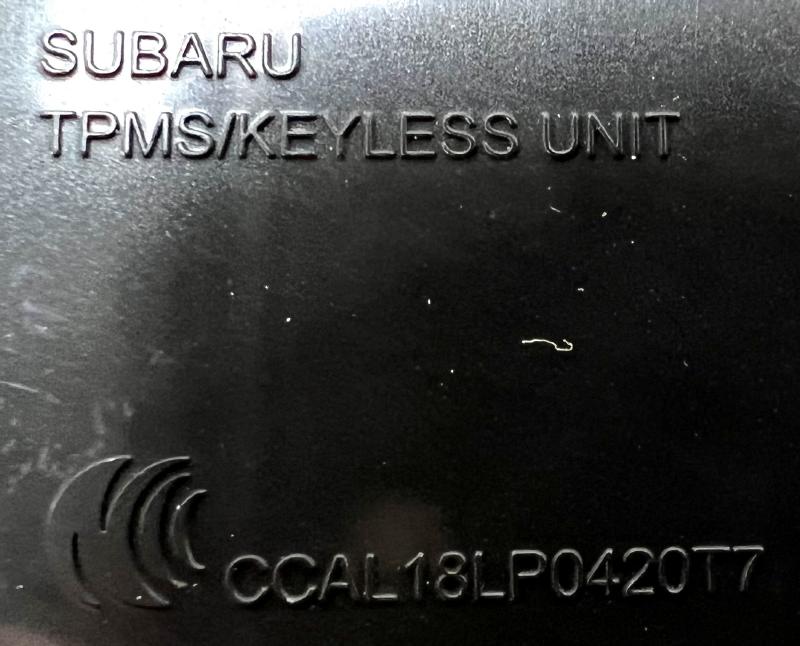 2020 SUBARU IMPREZA KEYLESS ENTRY TPMS RECEIVER CONTROL MODULE UNIT OEM 10R0510182