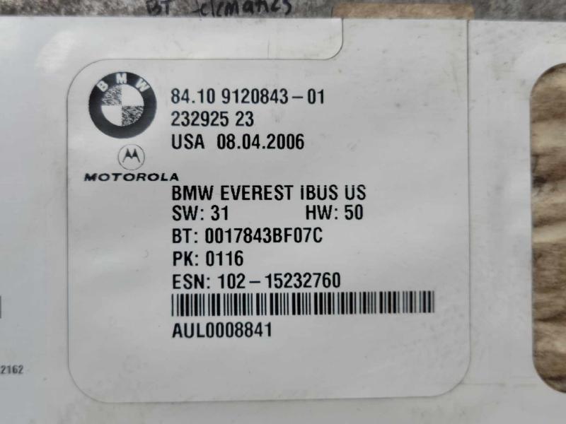 2006 BMW X3 X5 Bluetooth Telematic Control Module Genuine OEM 84109120843