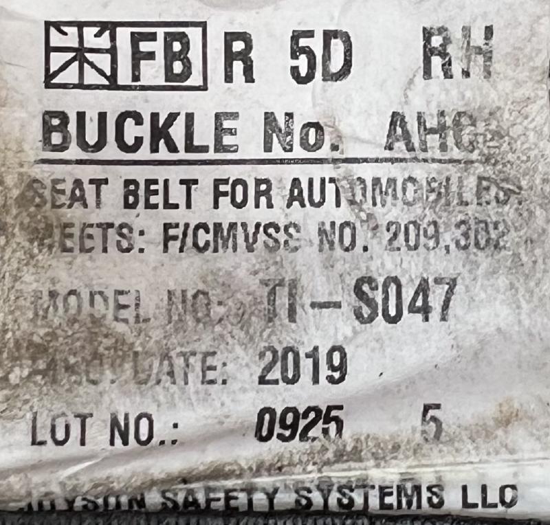 2020 Subaru Impreza Rear Seat Belt