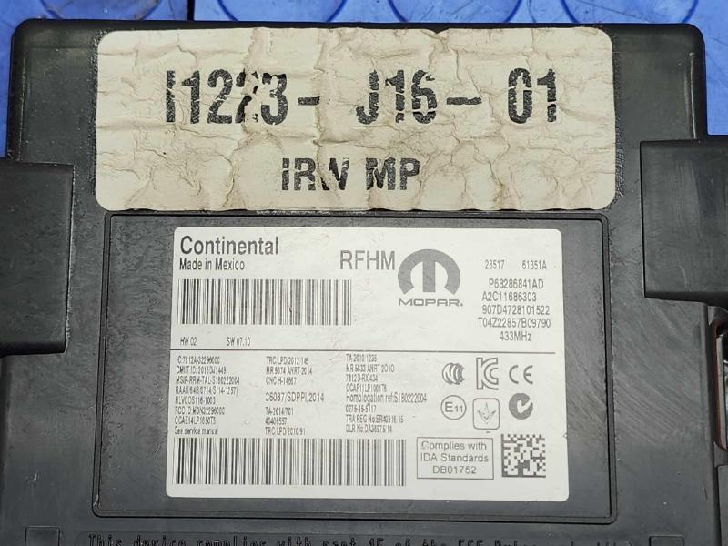 2018 Jeep Compass Receiver Hub Module Passive Entry Control Module OEM 68286841AD