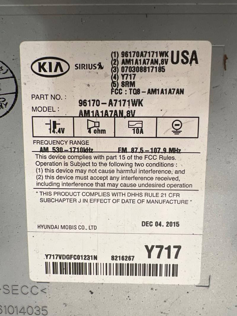 2016 Kia Forte Audio & Visual Equip.(Radio)