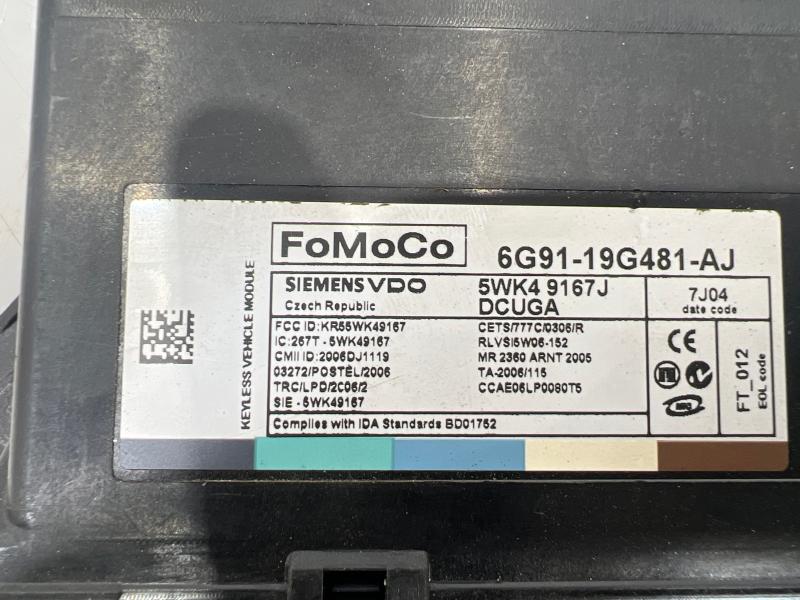 2007 - 2009 Jaguar XK Keyless Entry Control Module OEM 6G91-19G481-AJ