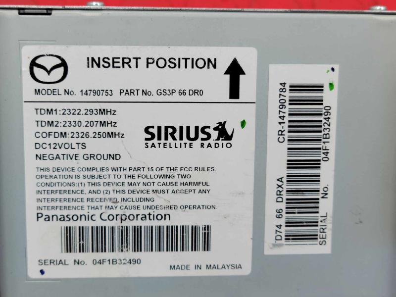 2007-2015 Mazda CX-9 Sirius Satellite Radio Receiver Module OEM GS3P66DR0