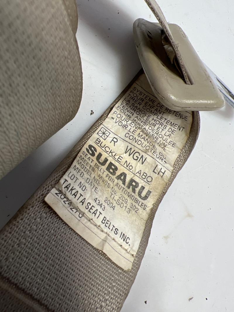 2005 - 2008 Subaru Outback Rear Seat Belt Retractor LH Driver Side Ivory OEM 64661AG11AWA