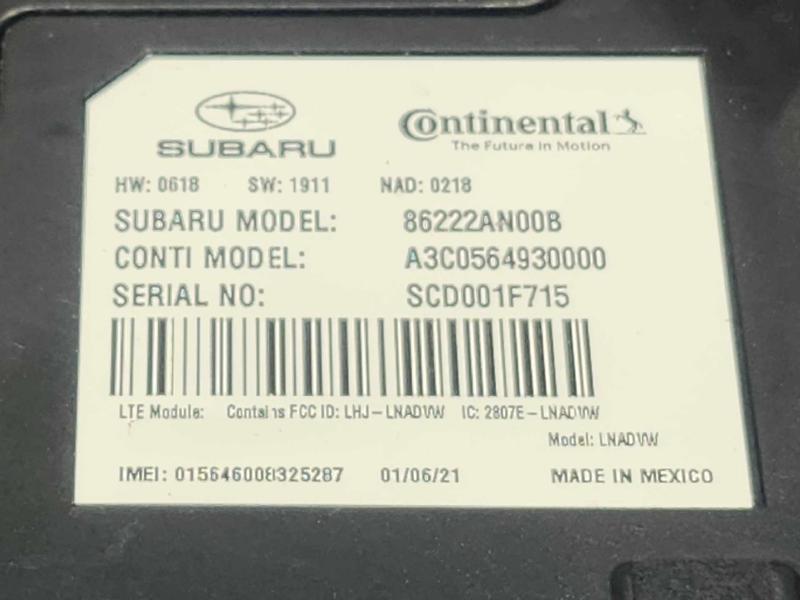 2021 Subaru Legacy Chassis Brain Box