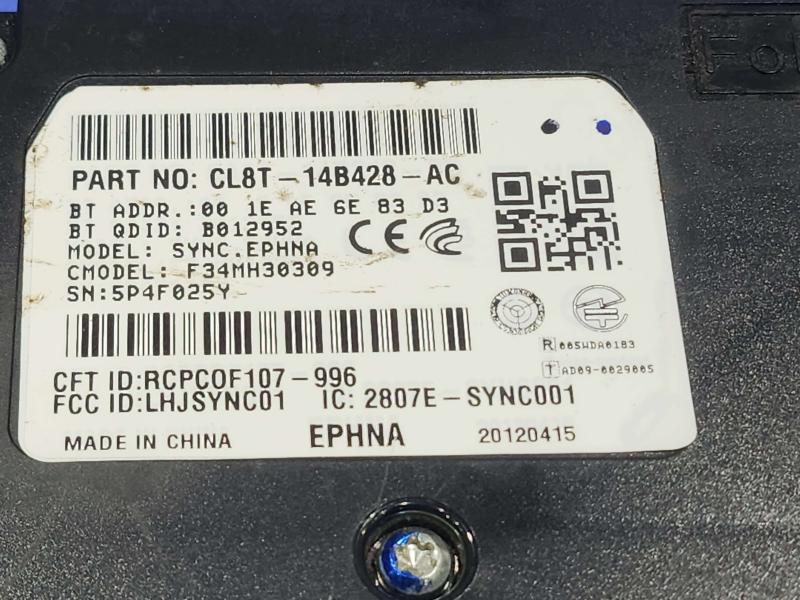2012 Ford Escape Communication Sync Control Module Genuine OEM CL8T-14B428-AC