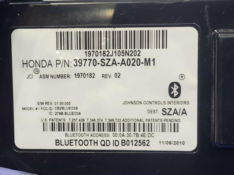 2011 Honda Pilot Chassis Brain Box