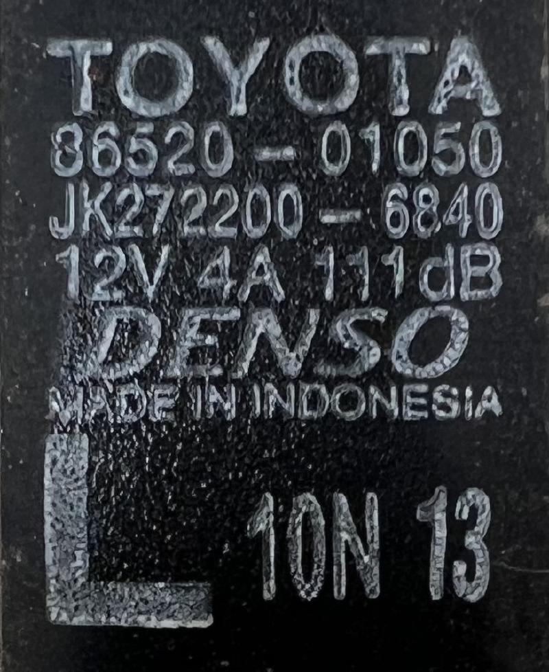 2010 - 2013 Toyota Highlander Low Note Horn Assembly OEM 8652001050