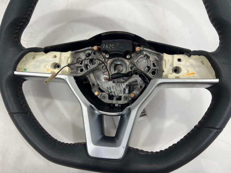 2020 2021 Nissan Versa Steering Wheel Black Leather Orange Stitch OEM 484305EE4A