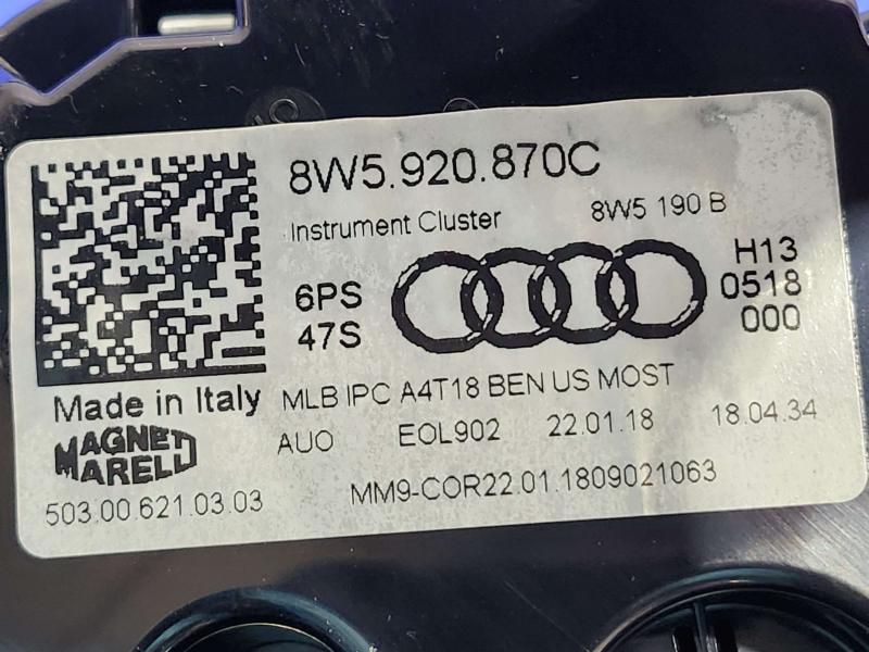 2018 Audi A4 Instrument Cluster Speedometer Genuine OEM Part 8W5920870C