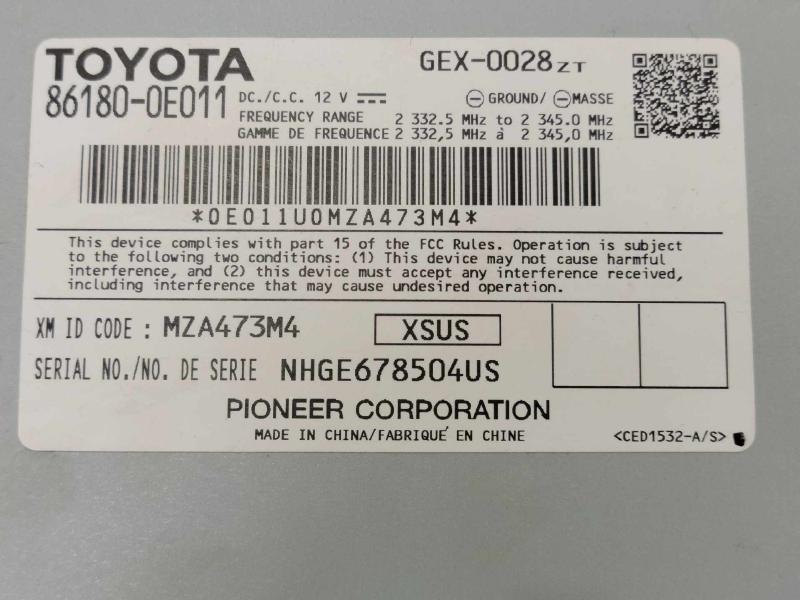 2015 Toyota Camry Audio & Visual Equip.(Radio)