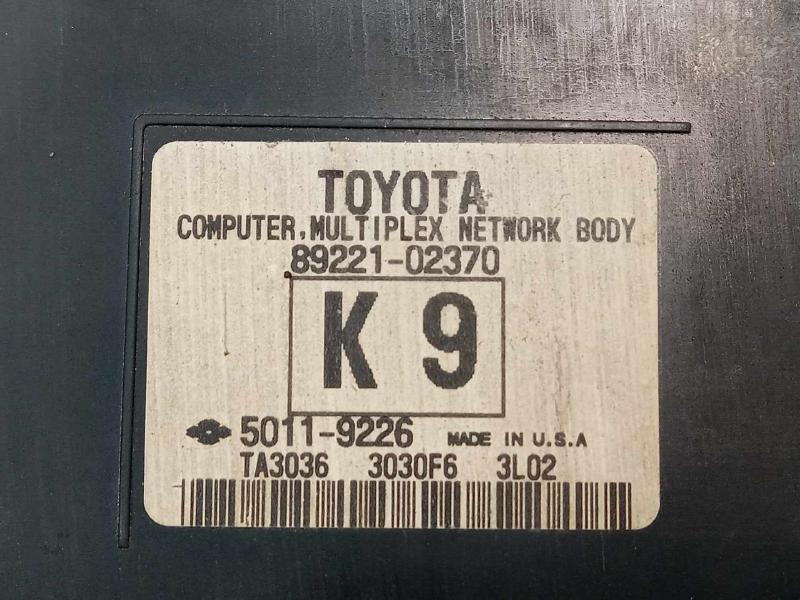 2014 Toyota Corolla Multiplex Network Control Module Genuine OEM 89221-02370