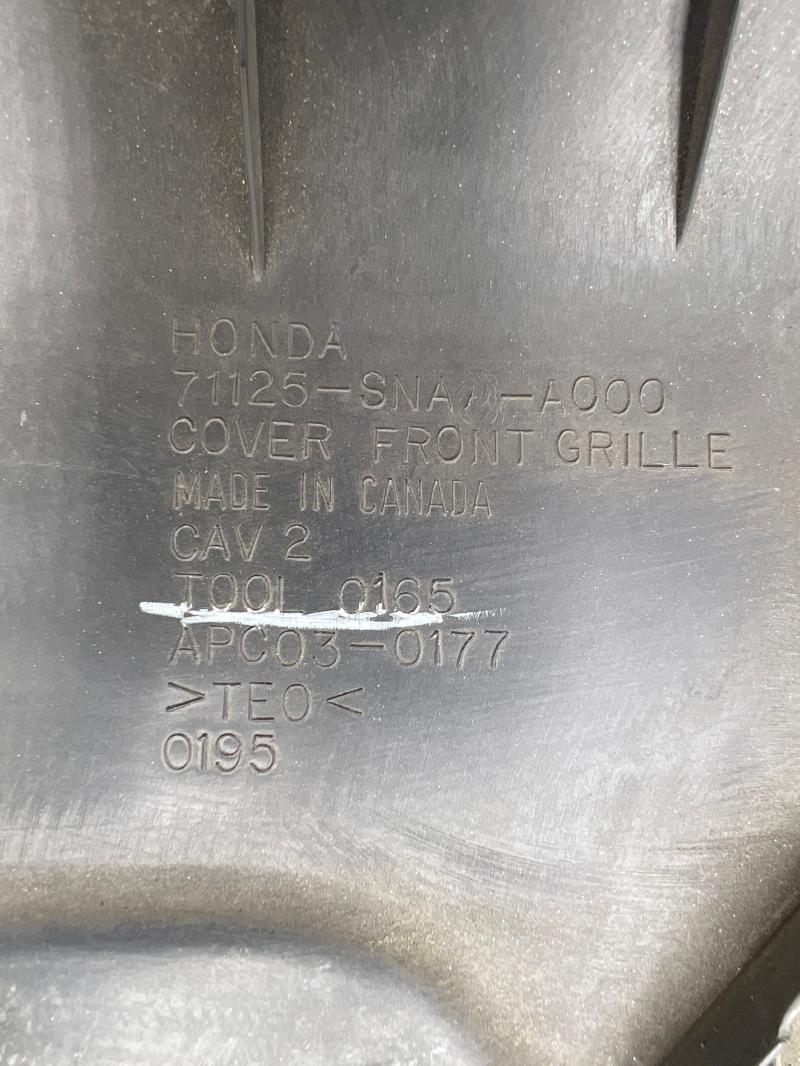 2006-2011 Honda Civic Front Upper Grill Cover Plastic Sight Shield OEM 71125-SNA-A000