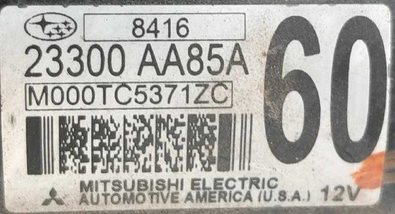 2018 Subaru Impreza Starter Motor
