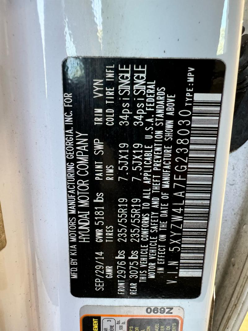 2015 Hyundai Santa Fe Air Cond. Evaporator