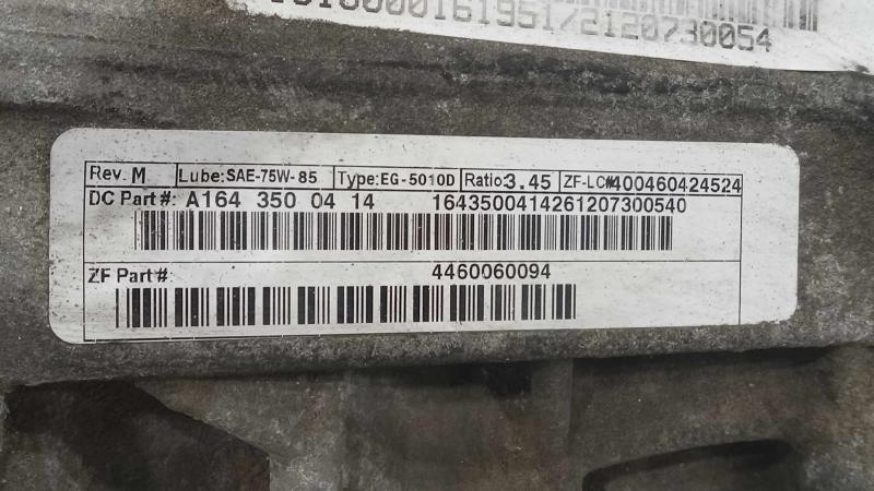 2012 Mercedes R-Class Carrier/Differential Assembly